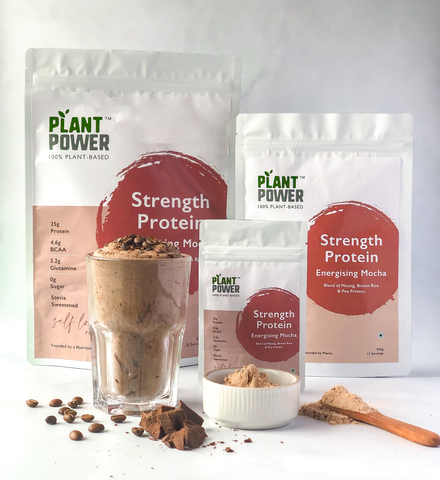 Mocha Strength Protein Shake | Blend of Moong, Brown Rice, Pea | Easy Digestion