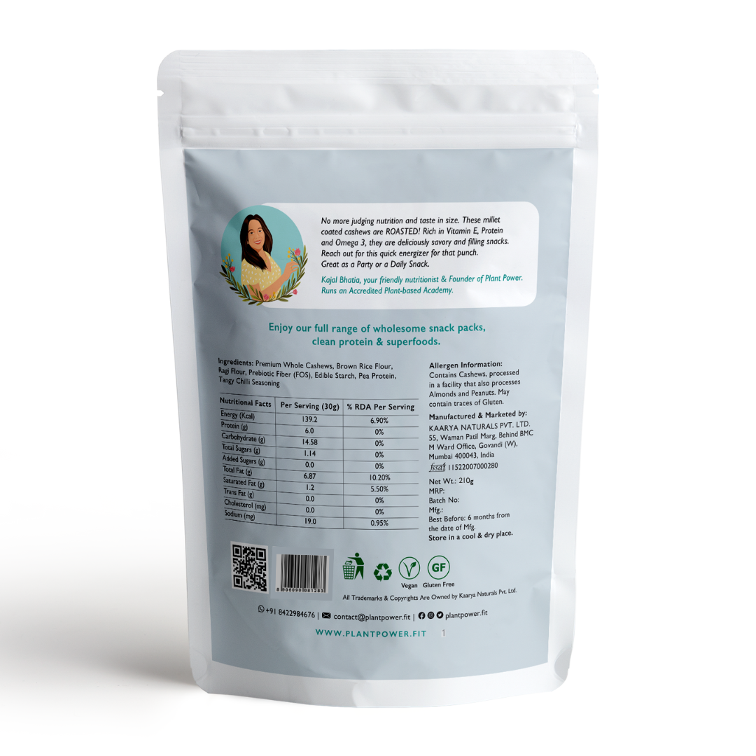 Millet Coated Protein Cashews | Spicy Lemon