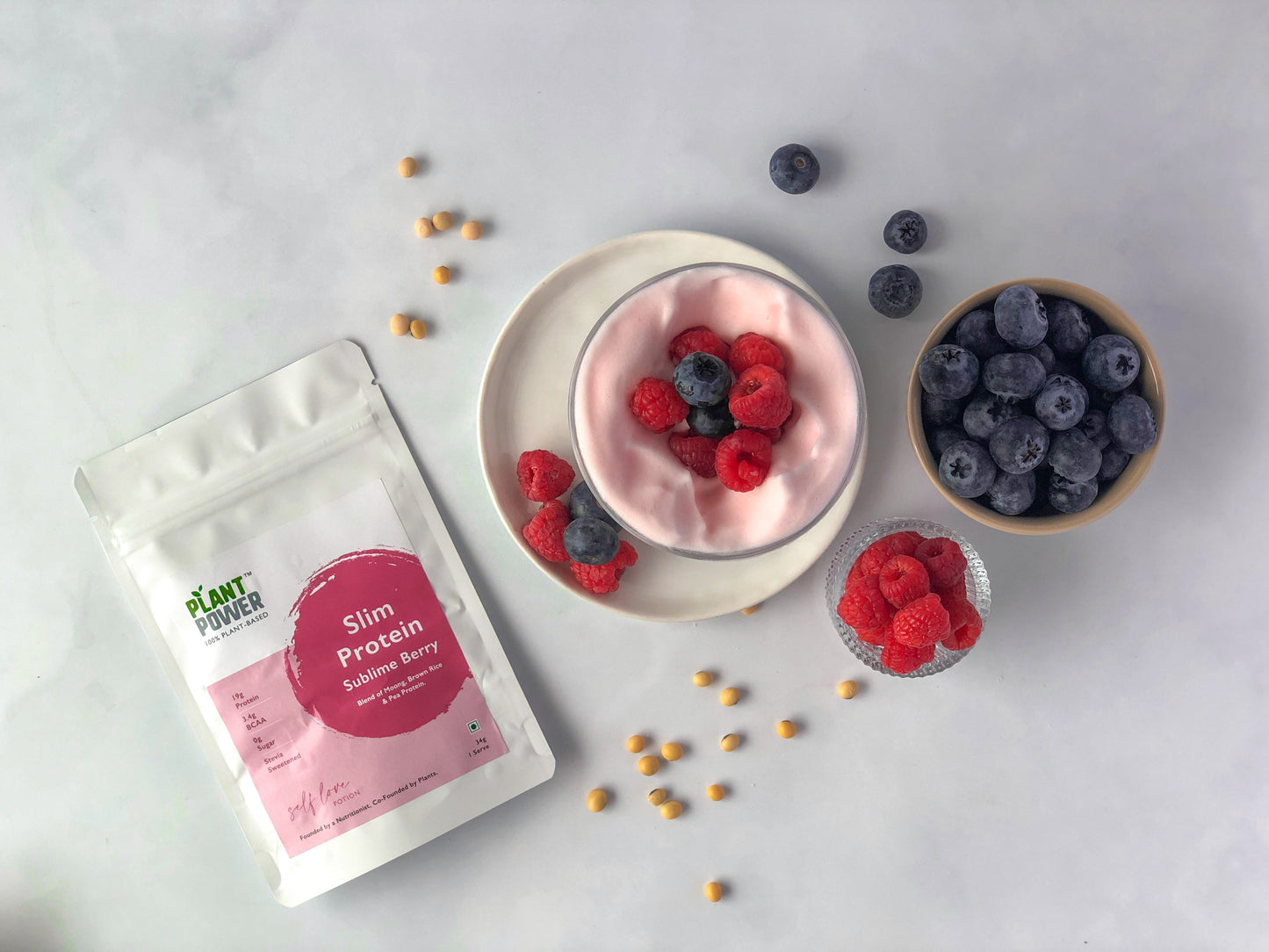 Berry Slim Protein Shake | Blend of Moong, Brown Rice, Pea | Easy Digestion | 19G Per Scoop