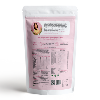 Berry Slim Protein Shake | Blend of Moong, Brown Rice, Pea | Easy Digestion | 19G Per Scoop